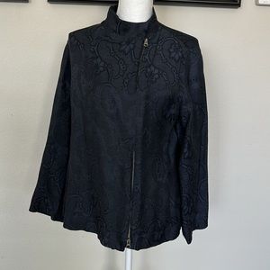 Giorgio Armani Jacquard Navy Jacket - Size 8